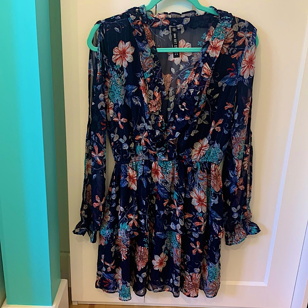 Long Sleeve Flower Dress